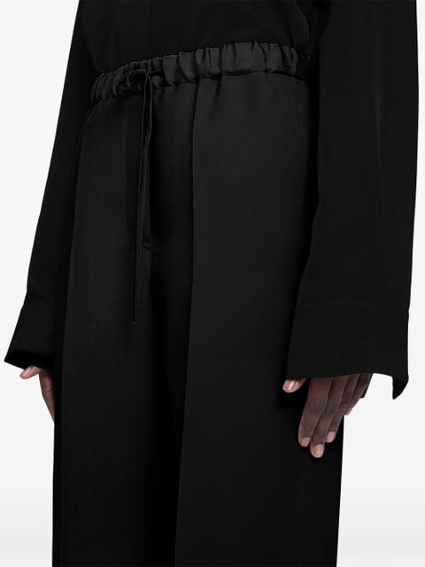 Jil Sander drawstring wool straight-leg trousers - Black