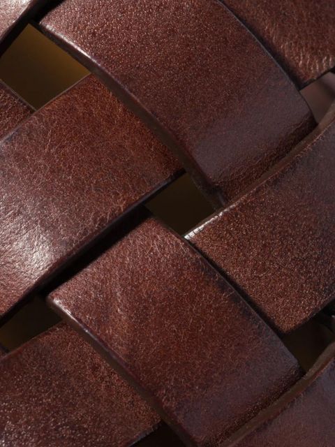 Miu Miu woven leather slides - Brown