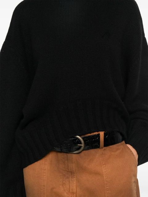 The Attico ribbed-knit sweater - Black