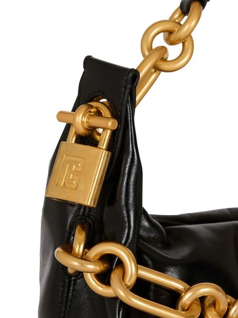 Balmain medium Sync padlock chain shoulder bag - Black