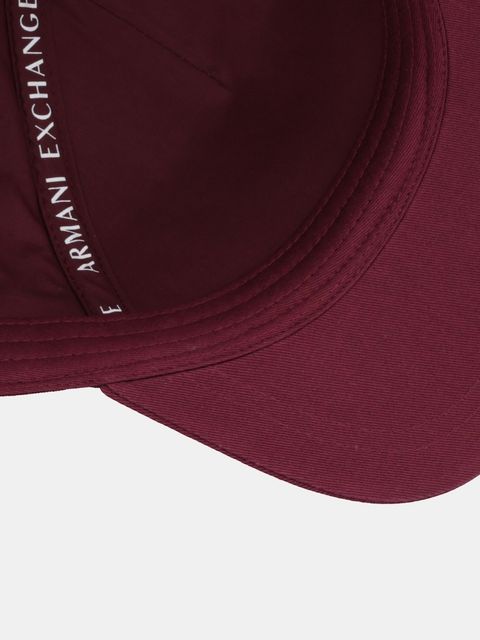 Armani Exchange czapka z daszkiem bawełniana kolor bordowy XW001486 AF19099