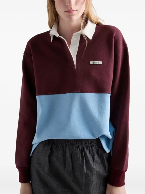 Prada long-sleeved cotton fleece polo shirt - Red