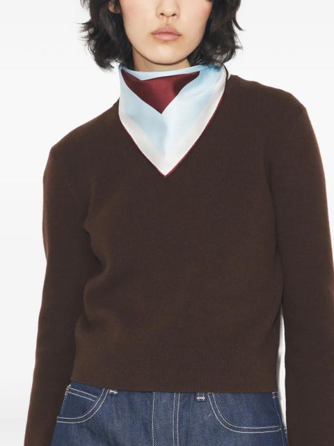 Tory Burch geo square silk neckerchief - Blue