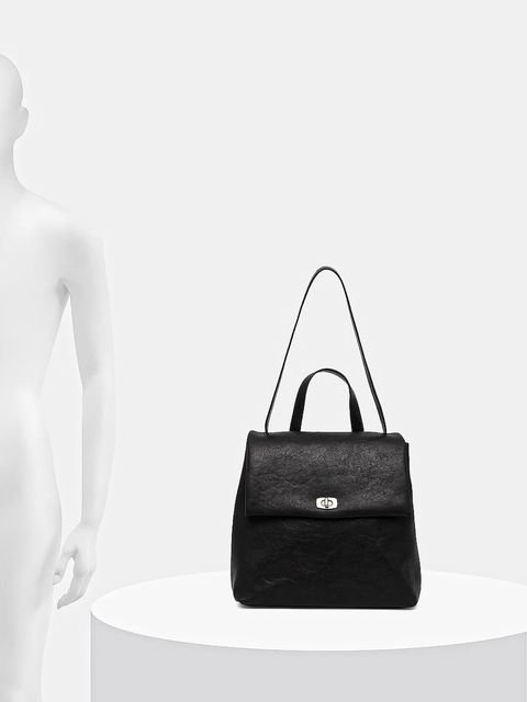 Answear.LAB plecak skórzany damski kolor czarny mały gładki