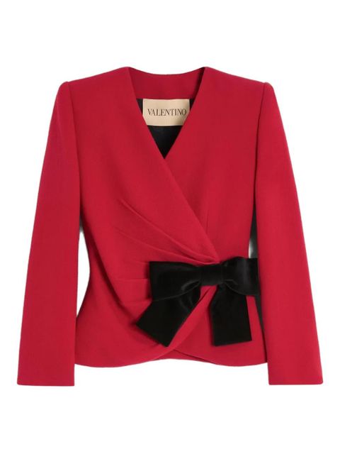 Valentino Garavani bow-detail crepe blazer - Red