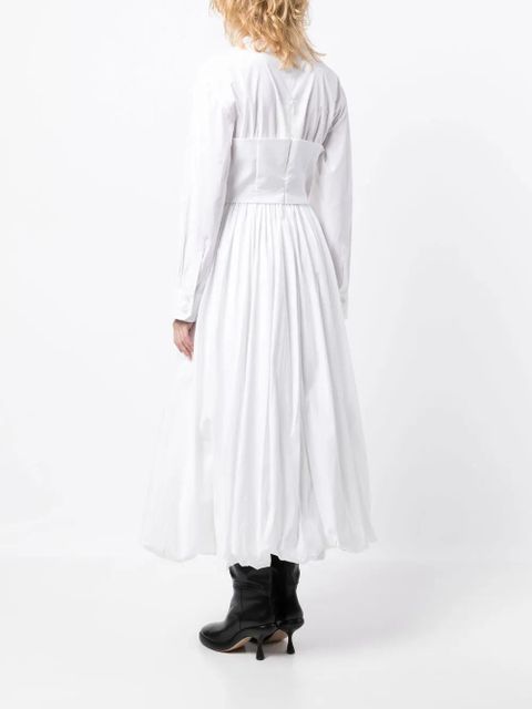 A.W.A.K.E. Mode corset-style shirt dress - White