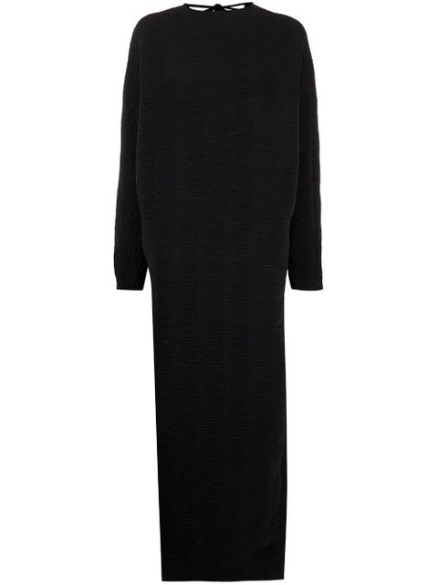Róhe Emerson V-back plissé-effect midi dress - Black - zdjęcie produktu nr 1