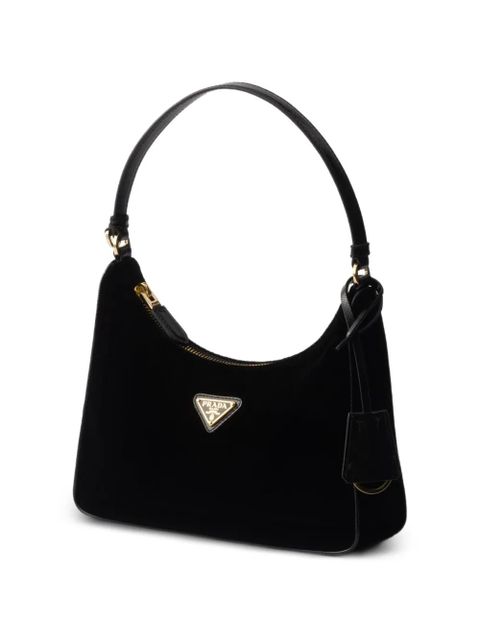Prada mini Re-Edition 2005 velvet shoulder bag - Black