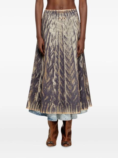 Diesel printed tulle midi skirt - Grey