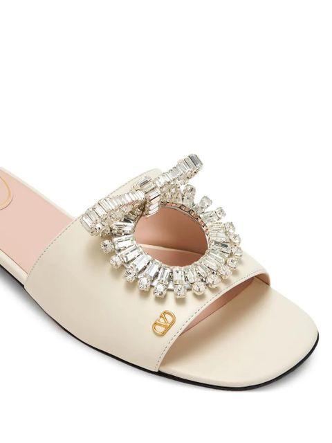 Valentino Garavani Adamantine crystal-embellished sandals - White