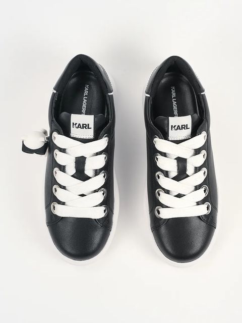 Karl Lagerfeld sneakersy skórzane KAPRI damskie kolor czarny KL62536C