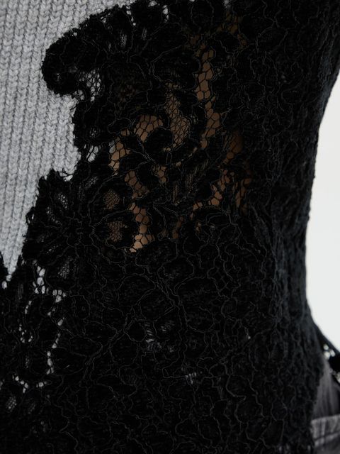 Pinko sweter z dodatkiem wełny damski kolor szary 105505 A2R1