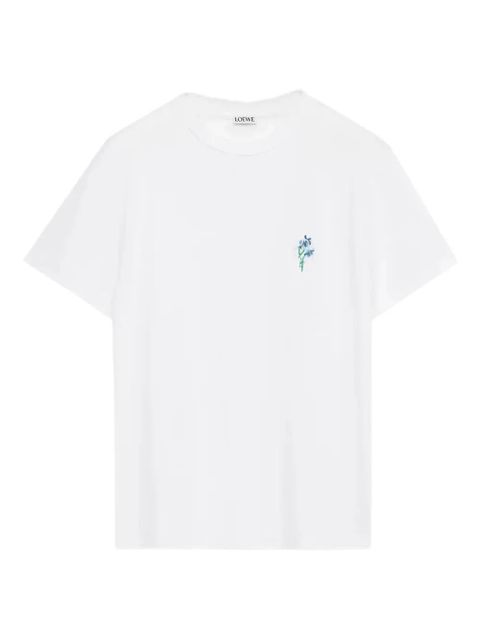 LOEWE flower-embroidered T-shirt - White - zdjęcie produktu nr 1