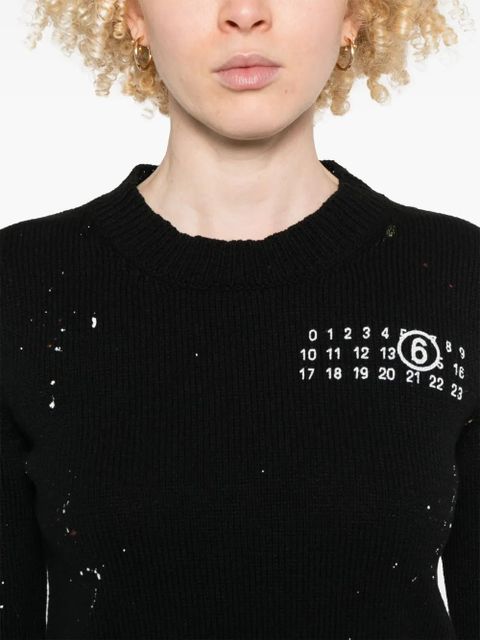 MM6 Maison Margiela Numbers-motif sweater - Black