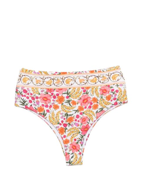 FARM Rio floral high-waist bikini bottom - White - zdjęcie produktu nr 1