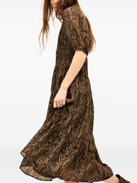 Ba&Sh Tanyssa paisley-pattern tiered dress - Green