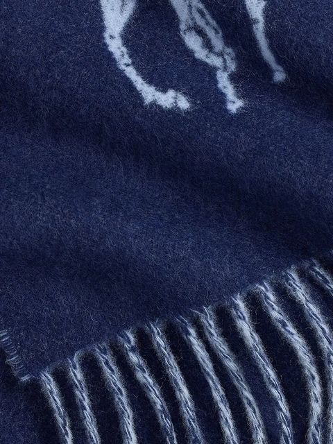 Polo Ralph Lauren szalik wełniany kolor granatowy gładki 455954331