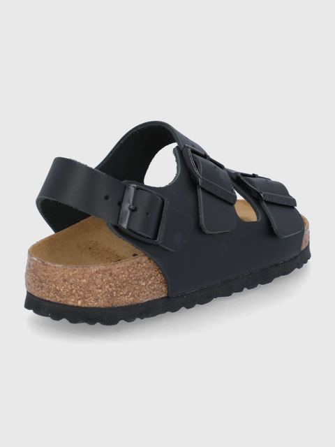 Birkenstock sandały skórzane Milano damskie kolor czarny 34193