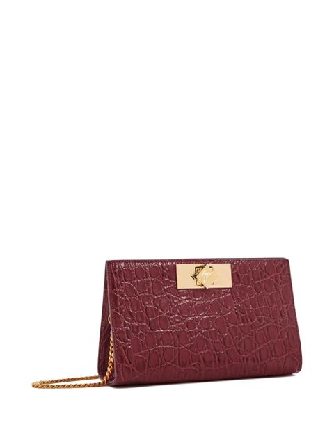 Giuseppe Zanotti crocodile-embossed clasp clutch - Red