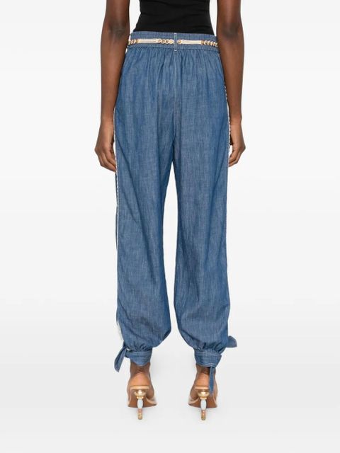 ZIMMERMANN lace-embellishment drawstring-fastening trousers - Blue