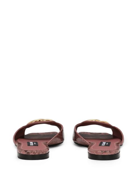 Dolce & Gabbana DG-plaque leather slides - Pink - zdjęcie produktu nr 2