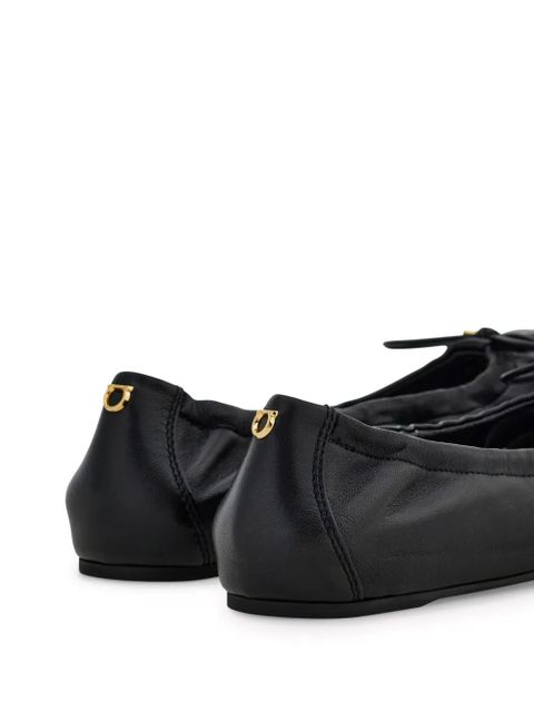 Ferragamo leather ballerina shoes - Black