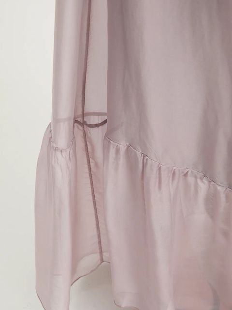 Answear.LAB sukienka z jedwabiem kolor fioletowy maxi rozkloszowana