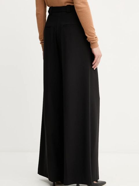 Simona Corsellini spodnie damskie kolor czarny proste high waist A25CPPA00301