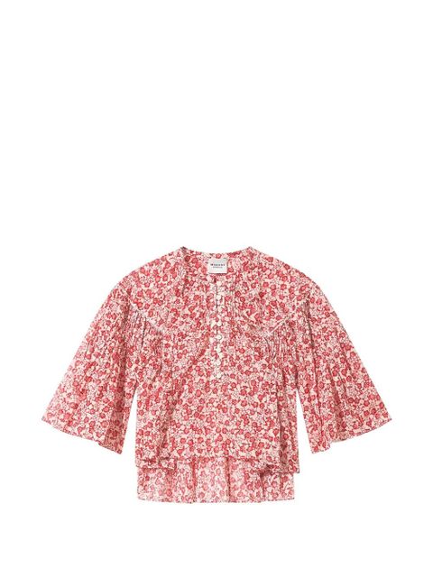 MARANT ÉTOILE Veelia floral-print top - Red - zdjęcie produktu nr 1