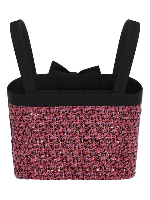 Alessandra Rich sequin-embellished tweed top - Pink