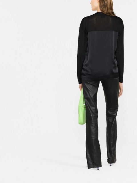 TOM FORD panelled V-neck knitted jumper - Black