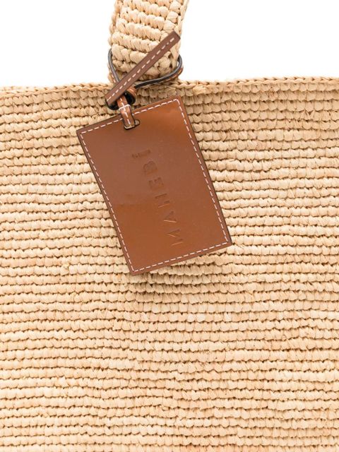 Manebi medium New Sunset woven-raffia tote bag - Neutrals