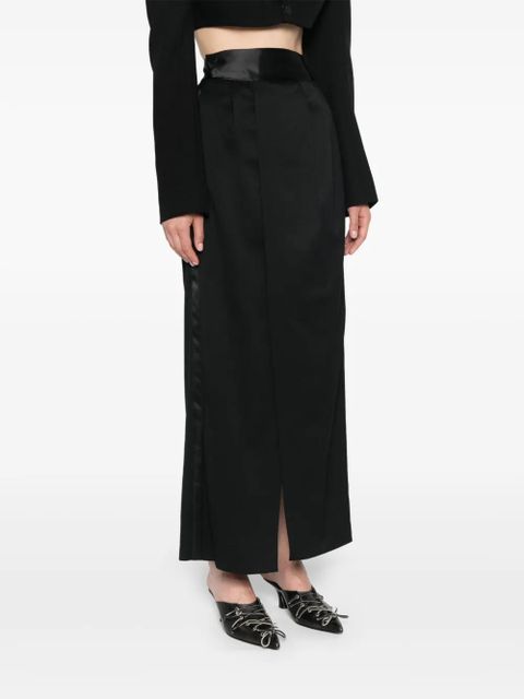 MM6 Maison Margiela pleat-detailing maxi skirt - Black