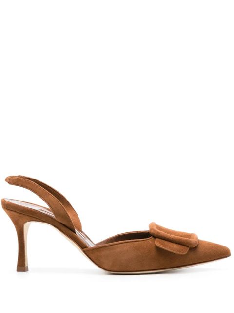 Manolo Blahnik Maysli 70mm suede pumps - Brown - zdjęcie produktu nr 1