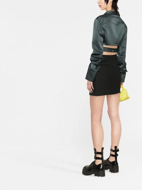 AMBUSH cropped wrap shirt - Green