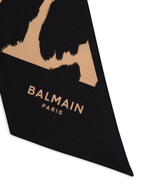 Balmain leopard-print silk bandana - Neutrals - zdjęcie produktu nr 2