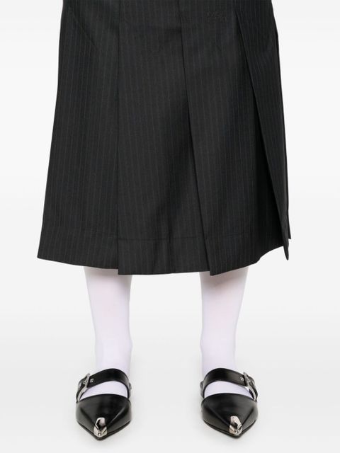 GANNI pinstriped midi skirt - Black
