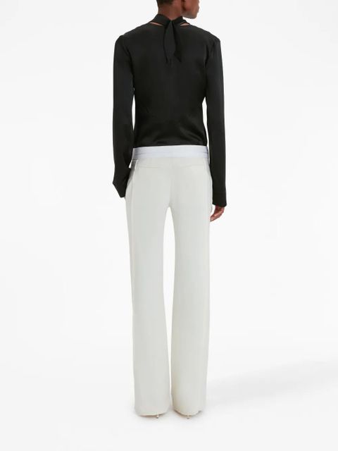 Victoria Beckham panel-detail textured trousers - White