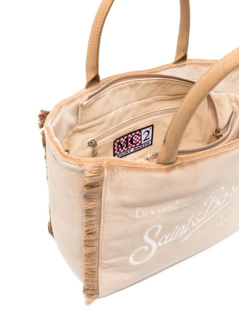 MC2 Saint Barth fringed velvet satchel - Brown