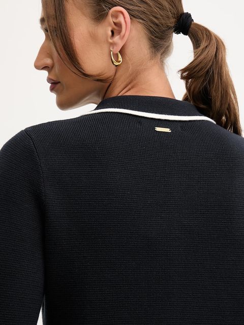 Barbour kardigan bawełniany COLLEEN damski kolor czarny LKN1668