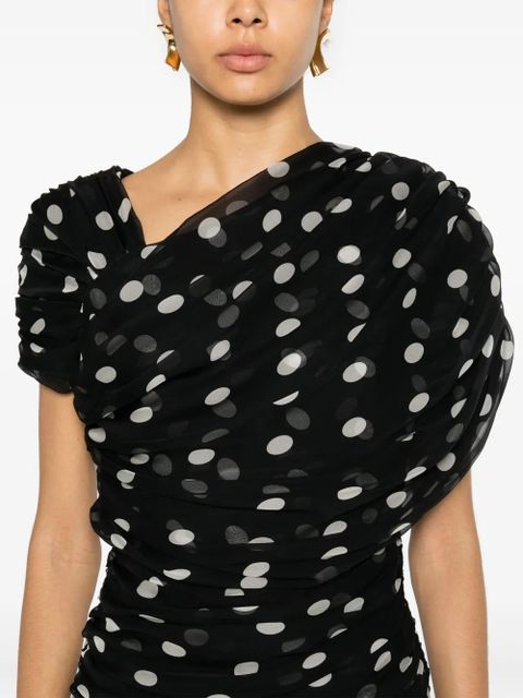 Saint Laurent polka-dot mini dress - Black