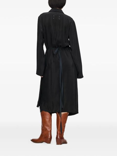 Maison Margiela twisted draped shirt dress - Black