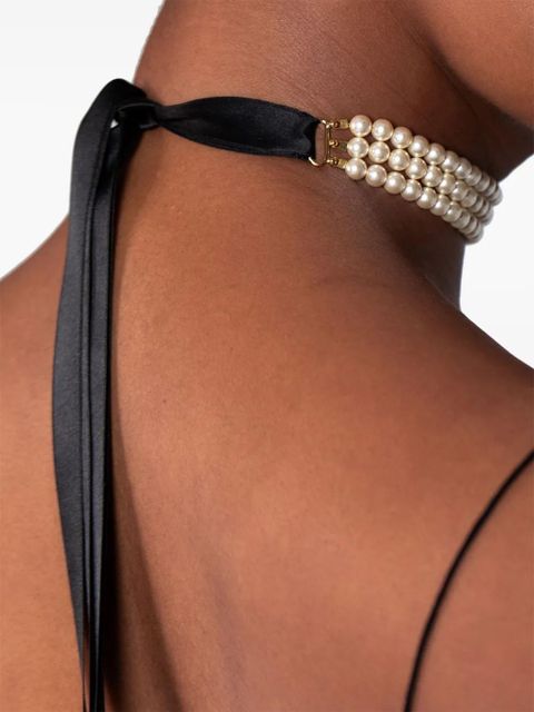 Jennifer Behr Blaire faux pear-embellished choker - Neutrals