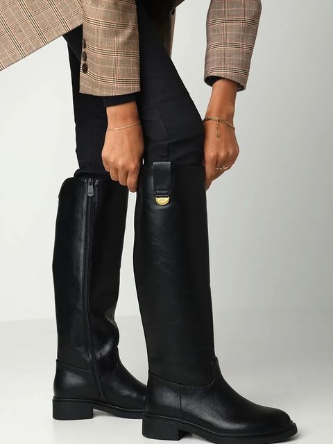 Mexx kozaki SONYA RESPECT damskie kolor czarny na płaskim obcasie MI001801853W