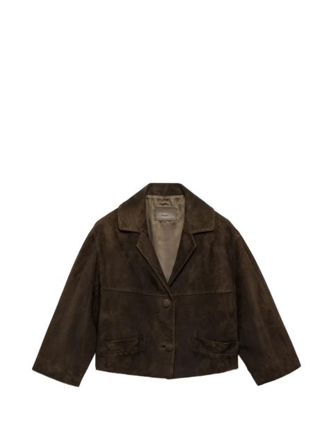 Prada Cropped suede jacket - Brown - zdjęcie produktu nr 1