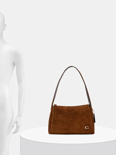 Coach torebka zamszowa Lola kolor brązowy CDD06