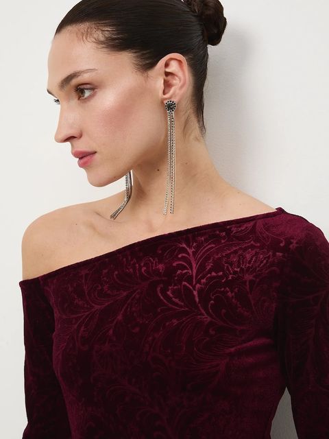 Medicine longsleeve kolor bordowy cold shoulder