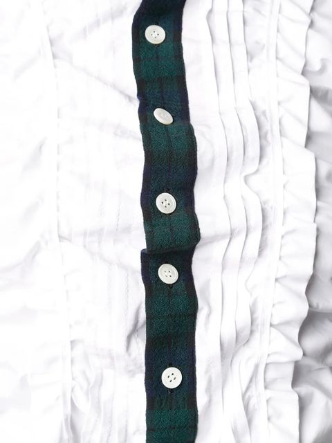 Comme Des Garçons tartan trim shirt dress - White