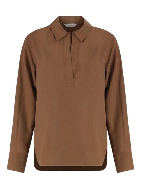 Max Mara rounded hem silk fabric shirt - Brown - zdjęcie produktu nr 1