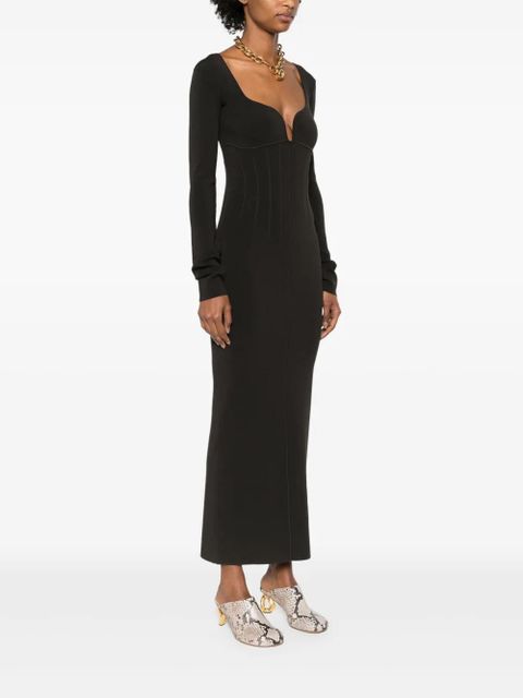 Nanushka seam-detail ribbed midi dress - Black